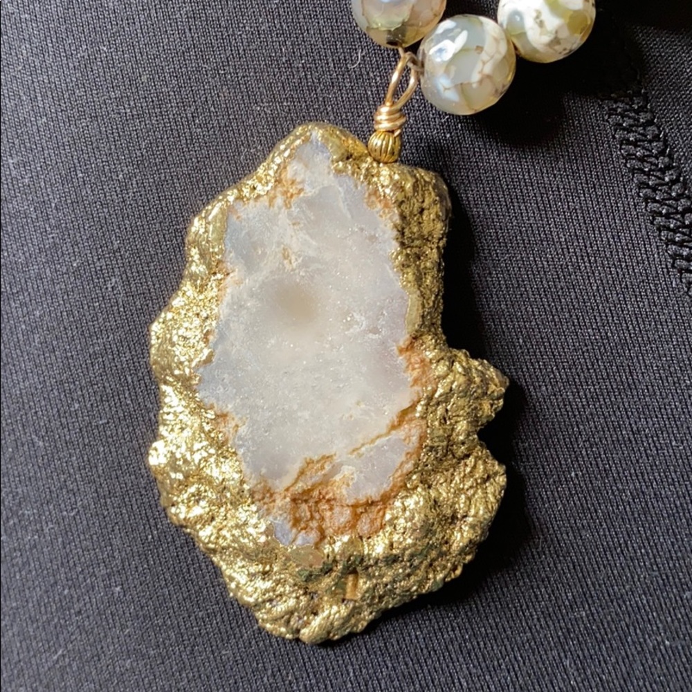 Long gemstone necklace